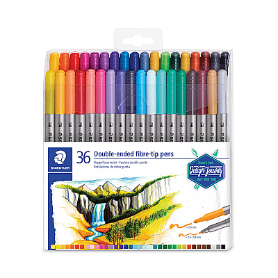 Staedtler Double Ended Markers, Assorted Bullet Tips, Assorted Colors, 36/Pack (STD3200TB36)