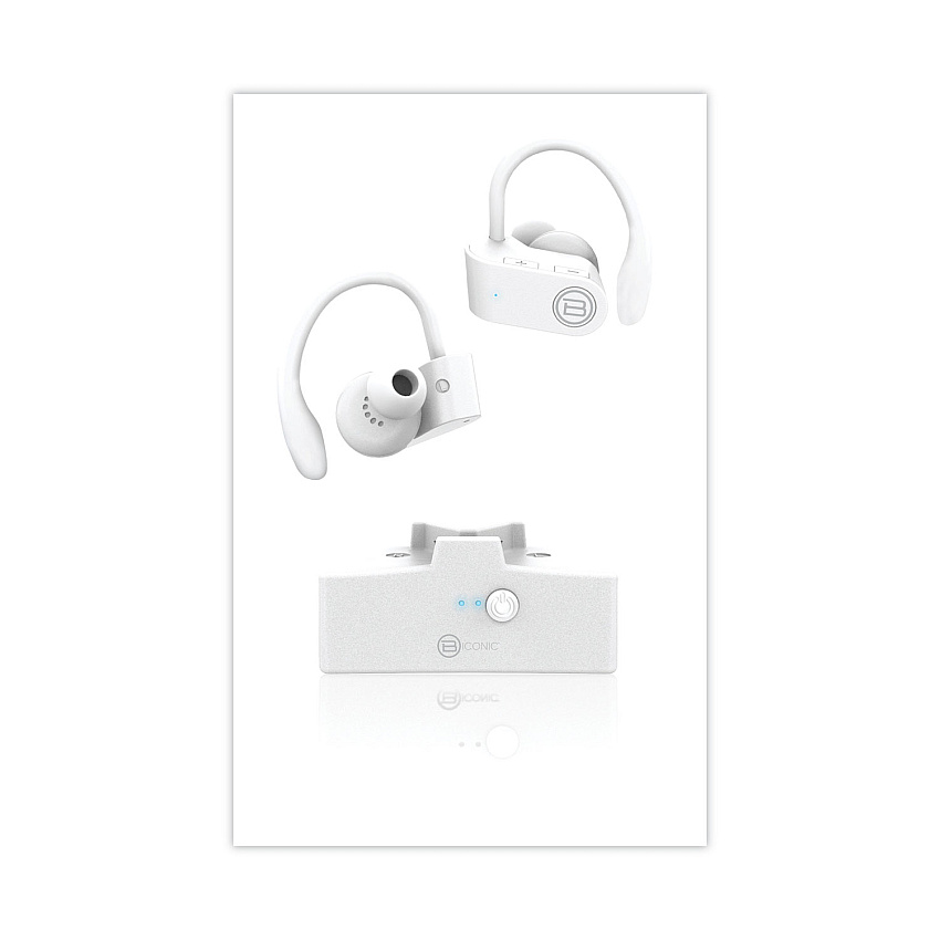 ByTech Bluetooth Sports Earbuds, White (BTHBCAUBE119WT)
