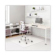 deflecto DuraMat Moderate Use Chair Mat, Low Pile Carpet, Flat, 45 x 53, Rectangle, Clear (DEFCM13242)