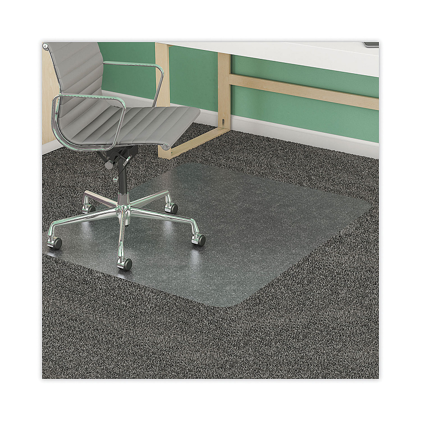 deflecto SuperMat Frequent Use Chair Mat, Med Pile Carpet, Roll, 45 x 53, Rectangular, Clear (DEFCM14242COM)