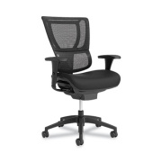 Union & Scale FlexFit 1500TF Mesh Back Fabric Task Chair, Supports Up to 300 lbs, 17.32" to 20.87" Seat Height, Black Seat/Back, Black Base (50584CC)
