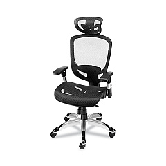 Union & Scale FlexFit Hyken Mesh Task Chair, Supports Up to 300 lbs, 17.24" to 20.98" Seat Height, Black Seat, Black Back.Silver Base (UOS59460VCC)