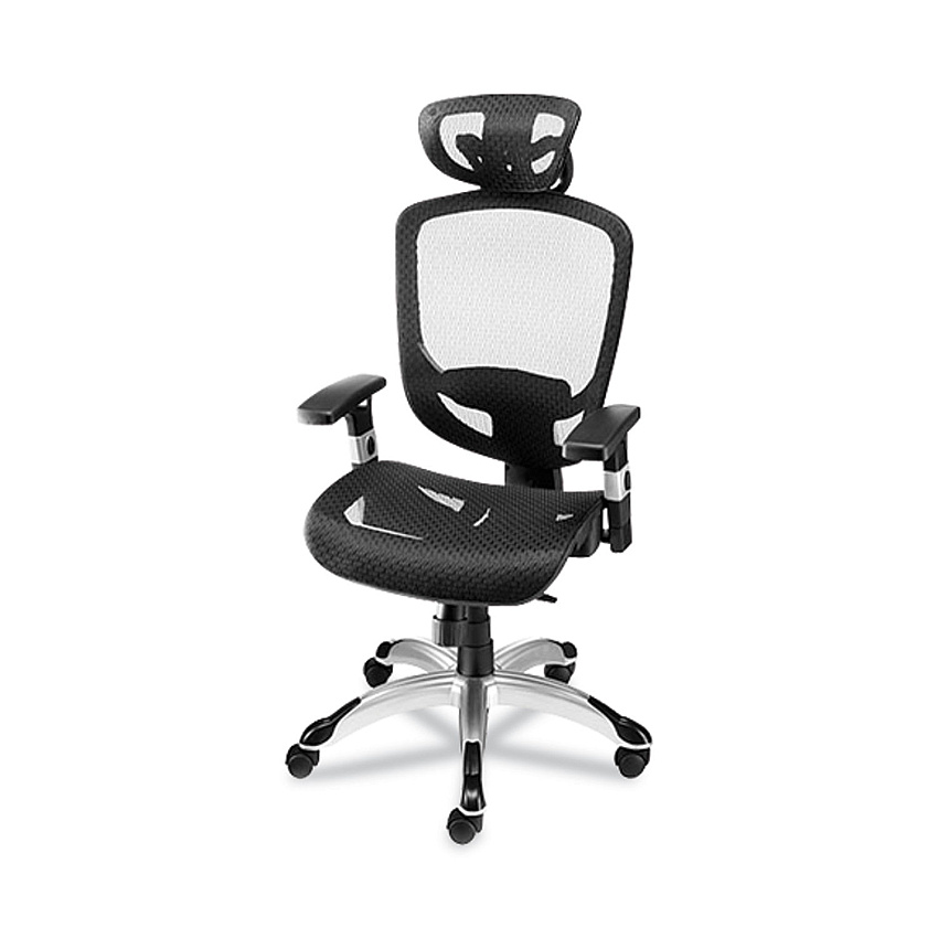 Union & Scale FlexFit Hyken Mesh Task Chair, Supports Up to 300 lbs, 17.24" to 20.98" Seat Height, Black Seat, Black Back.Silver Base (UOS59460VCC)