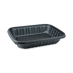Pactiv Evergreen EarthChoice Entree2Go Takeout Container, 64 oz, 11.75 x 8.75 x 2.13, Black, Plastic, 200/Carton (PCTYCNB12X96400)
