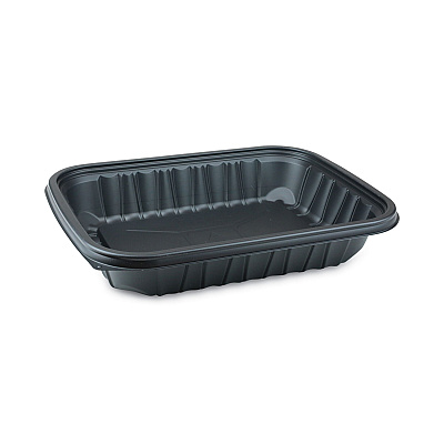 Pactiv Evergreen EarthChoice Entree2Go Takeout Container, 64 oz, 11.75 x 8.75 x 2.13, Black, Plastic, 200/Carton (PCTYCNB12X96400)