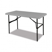 AbilityOne 7105016976843 SKILCRAFT Blow Molded Folding Tables, Rectangular, 48w x 24d x 20h, Gray
