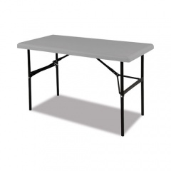 AbilityOne 7105016976843 SKILCRAFT Blow Molded Folding Tables, Rectangular, 48w x 24d x 20h, Gray