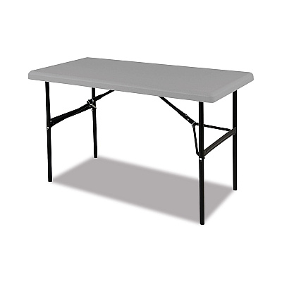 AbilityOne 7105016976843, SKILCRAFT Blow Molded Folding Tables, Rectangular, 48w x 24d x 20h, Gray