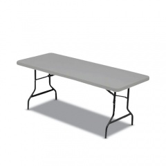 AbilityOne 7105016976846 SKILCRAFT Blow Molded Folding Tables, Rectangular, 72w x 30d x 29h, Gray