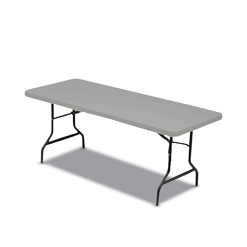 AbilityOne 7105016976846, SKILCRAFT Blow Molded Folding Tables, Rectangular, 72w x 30d x 29h, Gray