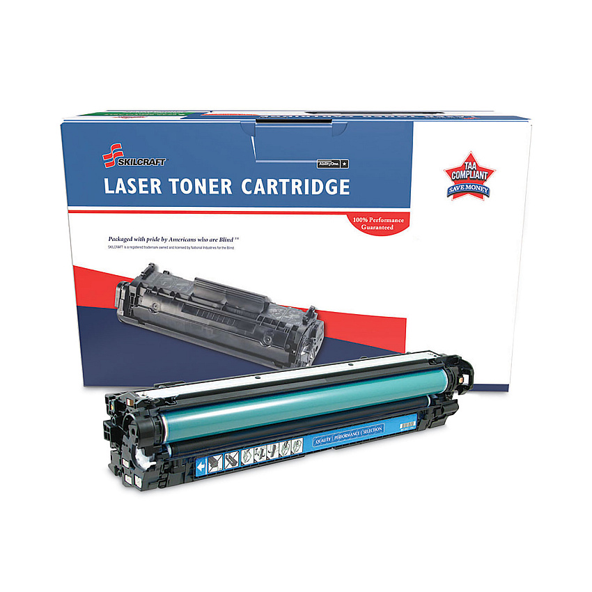 AbilityOne 7510016961581 Remanufactured CE271A (650A) Toner, 15,000 Page-Yield, Cyan