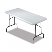 AbilityOne 7105016976844 SKILCRAFT Blow Molded Folding Tables, Rectangular, 60w x 30d x 29h, Gray