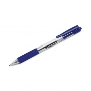 AbilityOne 7520016970597 SKILCRAFT SLV-Performer Ballpoint Pen, Retractable, Medium, 1 mm, Blue Ink, Blue/Clear Barrel, Dozen