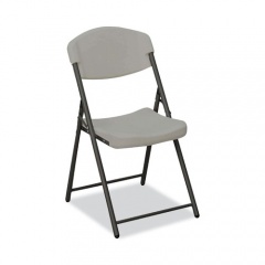 AbilityOne 7105016976033 SKILCRAFT Folding Chair, Supports Up to 350 lb, 17" Seat Height, Charcoal Seat, Charcoal Back, Black Base