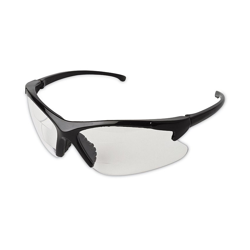 KleenGuard Dual Readers Safety Glasses, 2.0 Diopter, Black Frame, Clear Hardcoat Scratch-Resistant Lens (KCC20388)