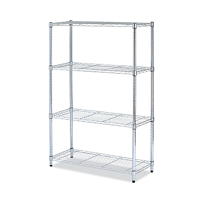 Alera Residential Wire Shelving, Four-Shelf, 36w x 14d x 54h, Silver (ALESW843614SR)