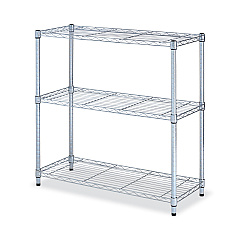 Alera Residential Wire Shelving, Three-Shelf, 36w x 14d x 36h, Silver (ALESW833614SR)