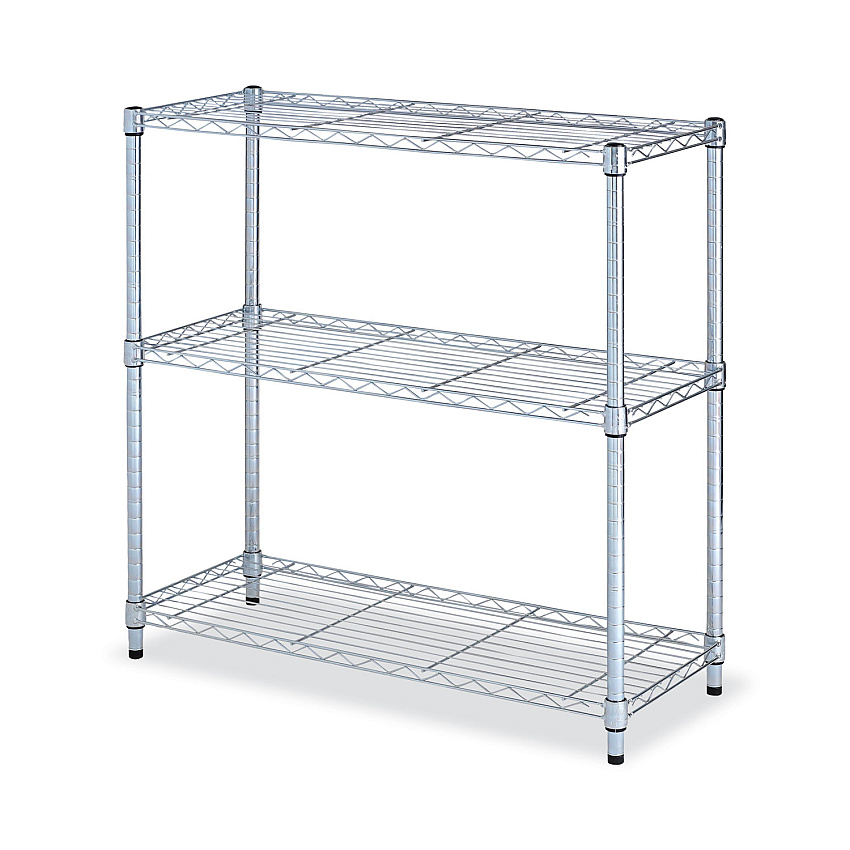 Alera Residential Wire Shelving, Three-Shelf, 36w x 14d x 36h, Silver (ALESW833614SR)
