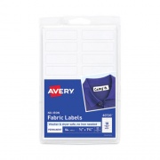 Avery No-Iron Fabric Labels, 0.5 x 1.75, White, 18/Sheet, 3 Sheets/Pack (40720)