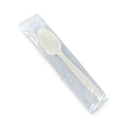 Emerald Individually Wrapped Heavyweight PLA Spoons, Beige, 500/Carton (DFDPME11310)