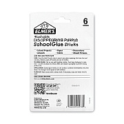 Elmer's School Glue Stick, 0.77 oz, Applies Purple, Dries Clear, 6/Pack (EPIE578)