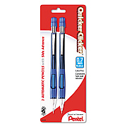 Pentel Quicker Clicker Mechanical Pencil, 0.7 mm, HB (#2), Black Lead, Blue Barrel, 2/Pack (PENPD347BP2K6)
