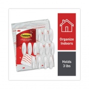 Command Designer Hooks, Medium, Plastic, 3 lb Capacity, White, 13 Hooks and 16 Strips/Pack (1708113NA)