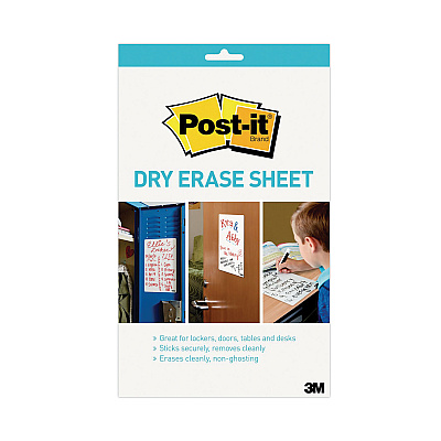 Post-it Dry Erase Sheets, 7 x 11.3, White Surface, 3/Pack (MMMDEFSHEETS3PK)