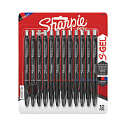 Sharpie High-Performance Gel Pen, Retractable, Medium 0.7 mm, Assorted Ink Colors, Black Barrel, Dozen (SAN2096153)