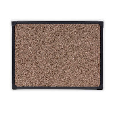 Universal Tech Cork Board, 24 x 18, Cork Surface, Black Aluminum Frame (UNV43021)