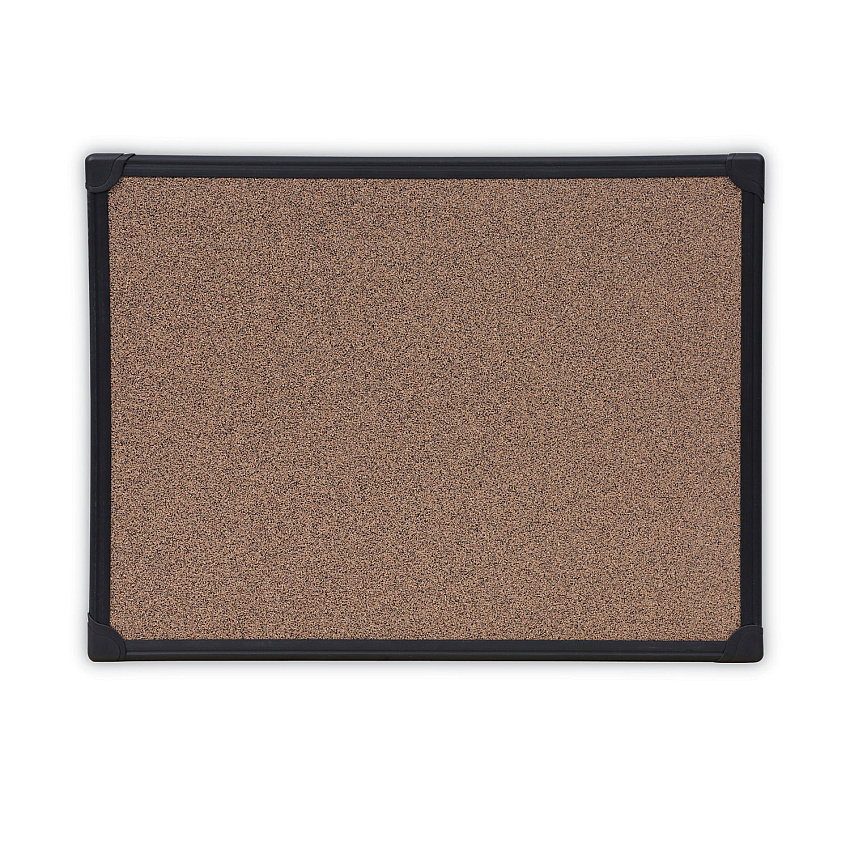 Universal Tech Cork Board, 24 x 18, Cork Surface, Black Aluminum Frame (UNV43021)
