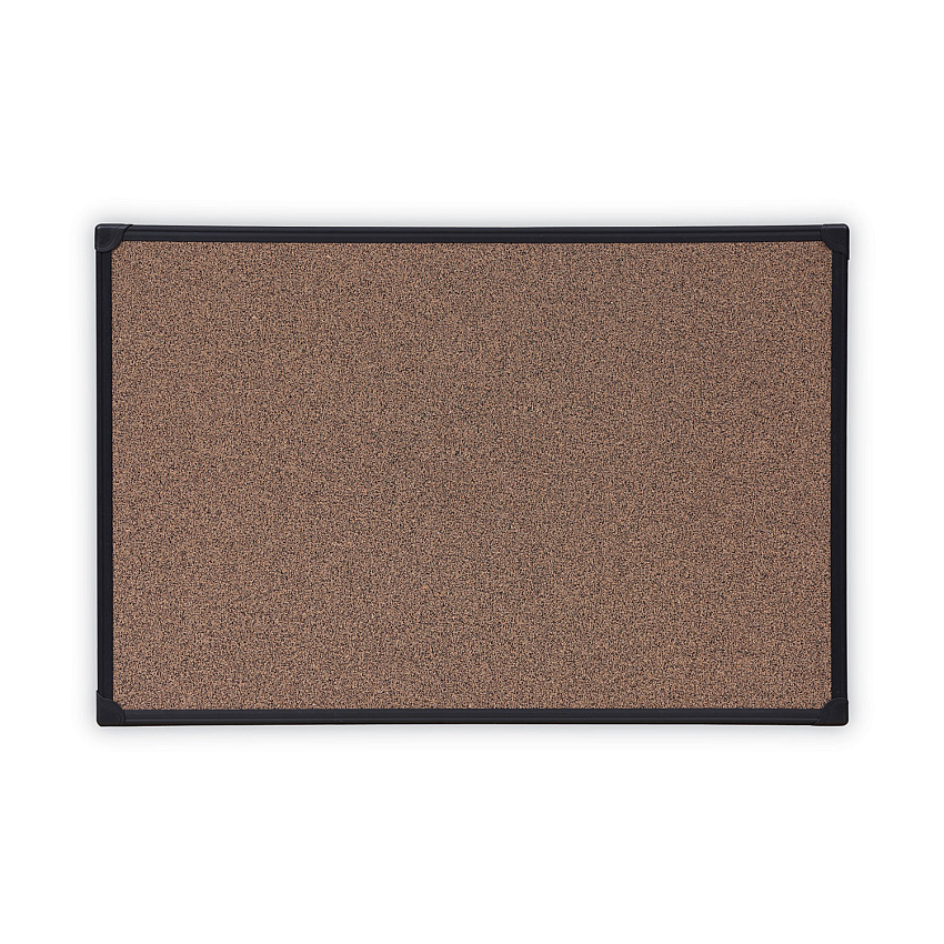 Universal Tech Cork Board, 36 x 24, Brown Surface, Black Plastic Frame (UNV43022)