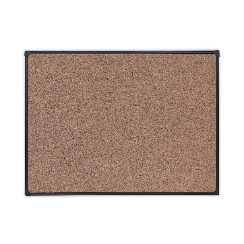 Universal Tech Cork Board, 48 x 36, Brown Surface, Black Aluminum Frame (UNV43023)