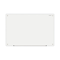 Universal Frameless Glass Marker Board, 36 x 24, White Surface (UNV43232)