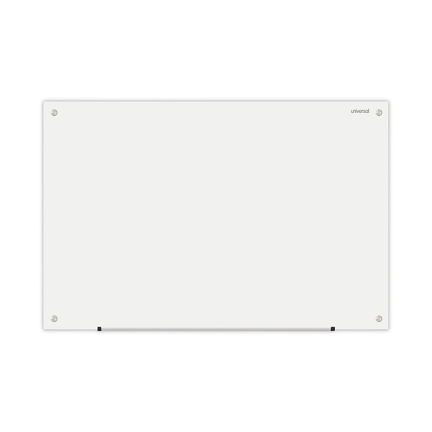 Universal Frameless Glass Marker Board, 36 x 24, White Surface (UNV43232)