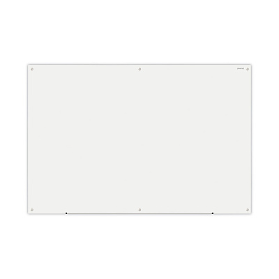 Universal Frameless Glass Marker Board, 72 x 48, White Surface (UNV43234)