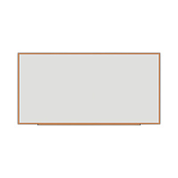Universal Deluxe Melamine Dry Erase Board, 96 x 48, Melamine White Surface, Oak Fiberboard Frame (UNV43620)