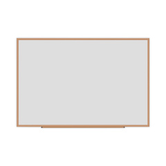Universal Deluxe Melamine Dry Erase Board, 72 x 48, Melamine White Surface, Oak Fiberboard Frame (43621)
