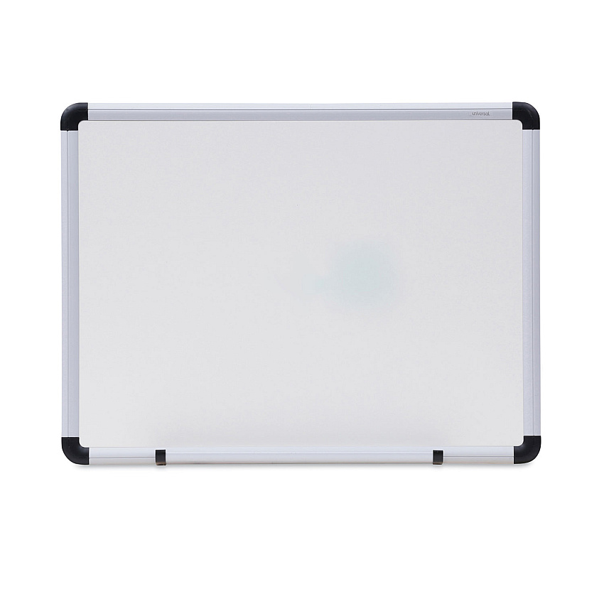 Universal Modern Melamine Dry Erase Board with Aluminum Frame, 24 x 18, White Surface (UNV43722)