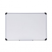 Universal Deluxe Porcelain Magnetic Dry Erase Board, 36 x 24, White Surface, Silver/Black Aluminum Frame (43841)