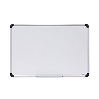 Universal Deluxe Porcelain Magnetic Dry Erase Board, 36 x 24, White Surface, Silver/Black Aluminum Frame (UNV43841)