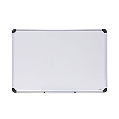 Universal Deluxe Porcelain Magnetic Dry Erase Board, 36 x 24, White Surface, Silver/Black Aluminum Frame (UNV43841)