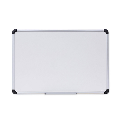 Universal Deluxe Porcelain Magnetic Dry Erase Board, 36 x 24, White Surface, Silver/Black Aluminum Frame (UNV43841)
