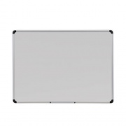 Universal Deluxe Porcelain Magnetic Dry Erase Board, 48 x 36, White Surface, Silver/Black Aluminum Frame (43842)