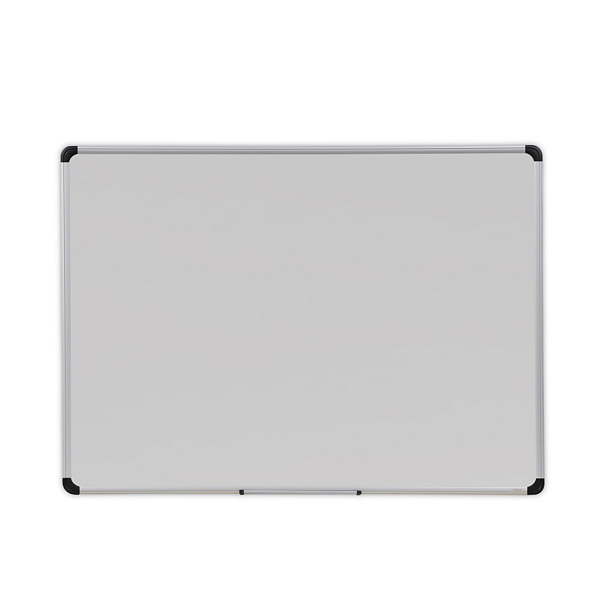 Universal Deluxe Porcelain Magnetic Dry Erase Board, 48 x 36, White Surface, Silver/Black Aluminum Frame (UNV43842)