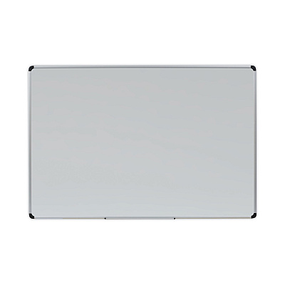 Universal Deluxe Porcelain Magnetic Dry Erase Board, 72 x 48, White Surface, Silver/Black Aluminum Frame (UNV43843)