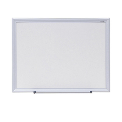 Universal Deluxe Melamine Dry Erase Board, 24 x 18, Melamine White Surface, Silver Aluminum Frame (UNV44618)