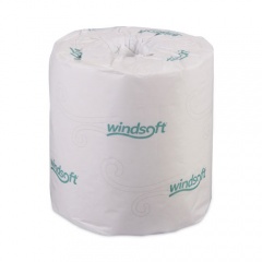 Windsoft Bath Tissue, Septic Safe, Individually Wrapped Rolls, 2-Ply, White, 500 Sheets/Roll, 96 Rolls/Carton (2240B)
