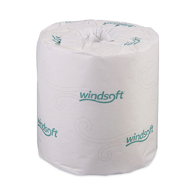 Windsoft Bath Tissue, Septic Safe, Individually Wrapped Rolls, 2-Ply, White, 500 Sheets/Roll, 96 Rolls/Carton (WIN2240B)