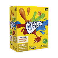 Betty Crocker Fruit Gushers Fruit Snacks, Strawberry and Tropical Fruit Flavors, 0.8 oz, 42 Pouches/Carton (GRR22001036)